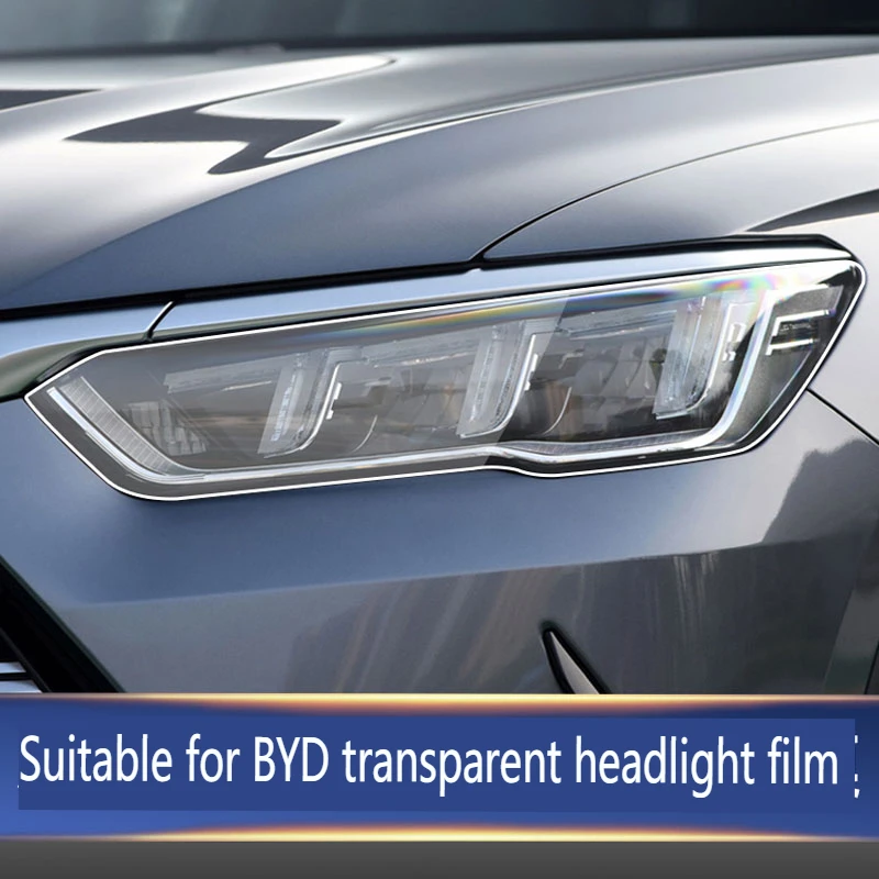 

2 Pieces Car Front Headlamp Film for BYD Song PLUS/PRO TPU Transparent Film Headlight Trim Strips Car Accessories