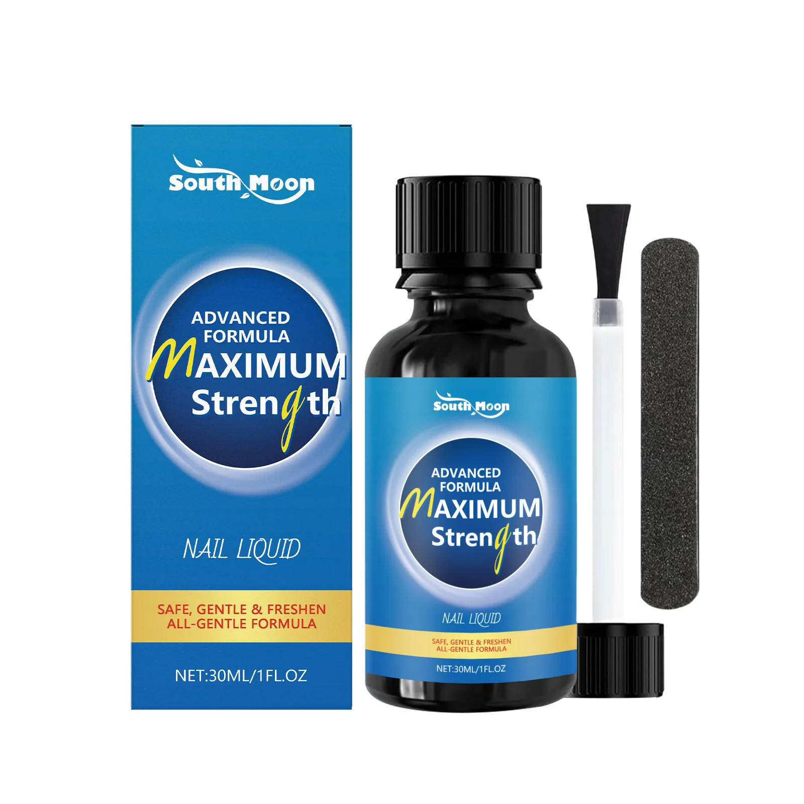 Traitement liquide pour ongles, réparation douce et sûre, nourrir et briller, huile essentielle, soin des ongles avec lime à ongles, 30ml