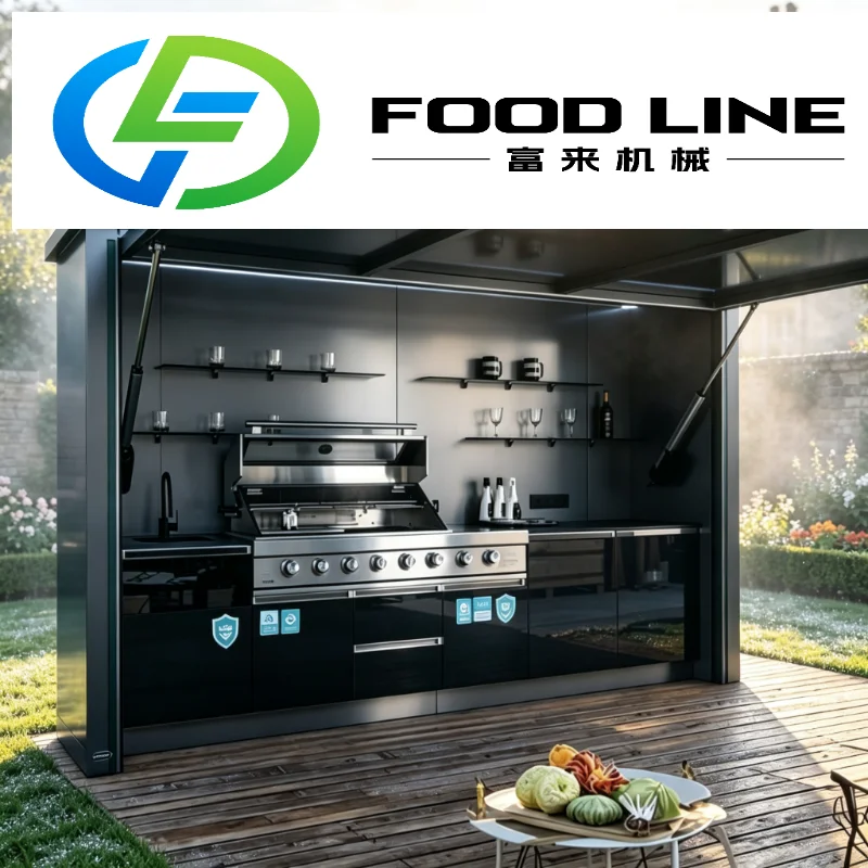 1. Customized Mini Modular Outdoor Kitchen Portable 304 Stainless Steel Grill Island Cabinet for Patio Garden Cooking