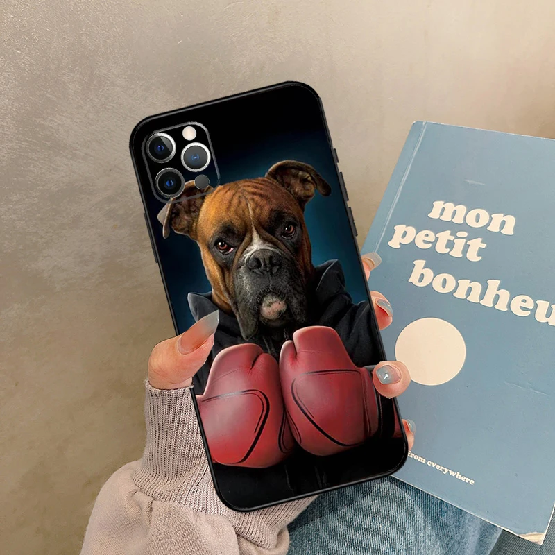 Boxer Dog Phone Case For iPhone 13 12 Mini 11 14 15 16 Pro Max X XR XS Plus Bumper Cover