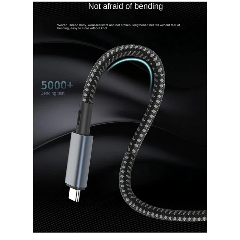 كابل AT12 USB C مع شاشة LED يدعم كابل شحن فيديو 8K بسرعة 40 جيجابت في الثانية بقدرة 240 وات USB C