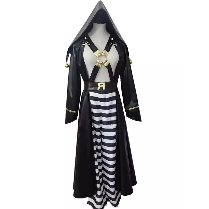 Golden Wind Anime Risotto Nero Cosplay Costume Women Men Pants Hat Coat PU Leather Belt Custom Size