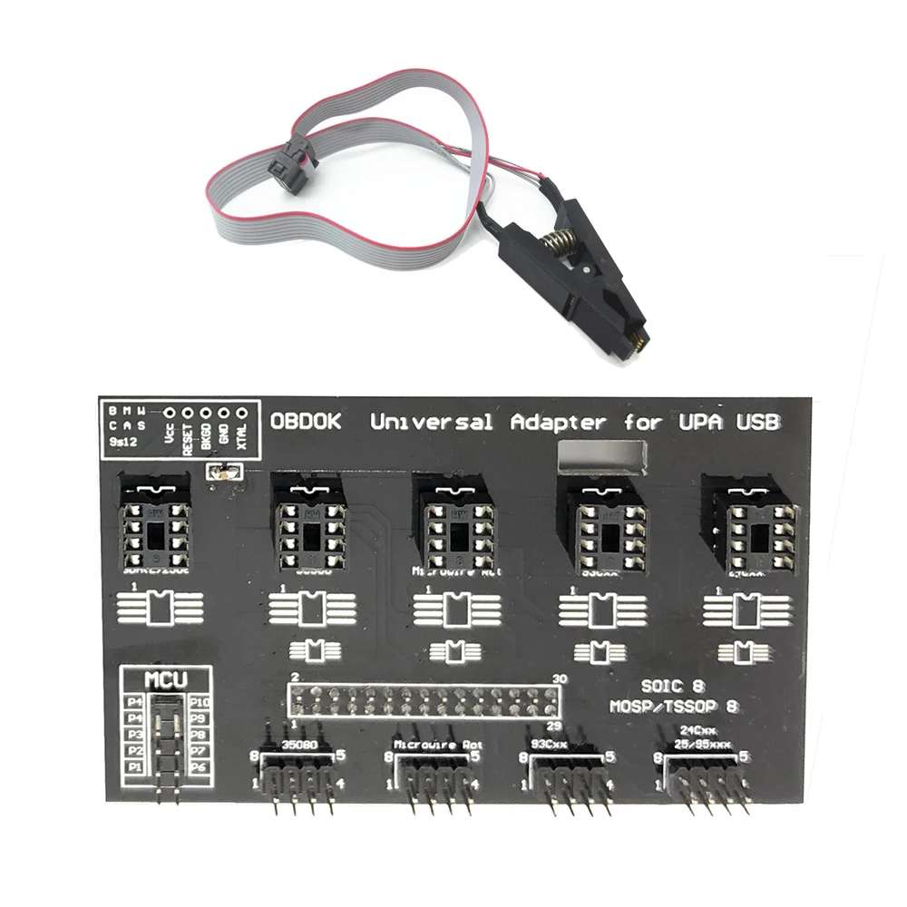 

UPA USB V1.3 Universal Eeprom Adapter ECU Programmer with 8 Soic Clip Cable For I2C/SPI Microwire Eeprom Programming