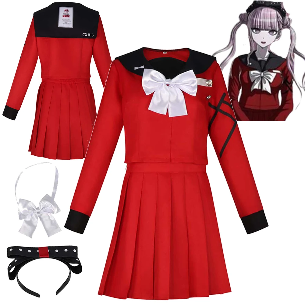 

Hundred Line Tsukumo Kako Cosplay Fantasy Clothing Red Dress Anime Game Costume Disguise Adult Women Roleplay Party Outfits