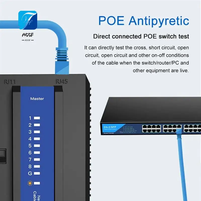 

A55F-Multifunctional Network Line Tester Telephone Line Tester Side Line Tool Line Tester Continuity Check RJ45 R9