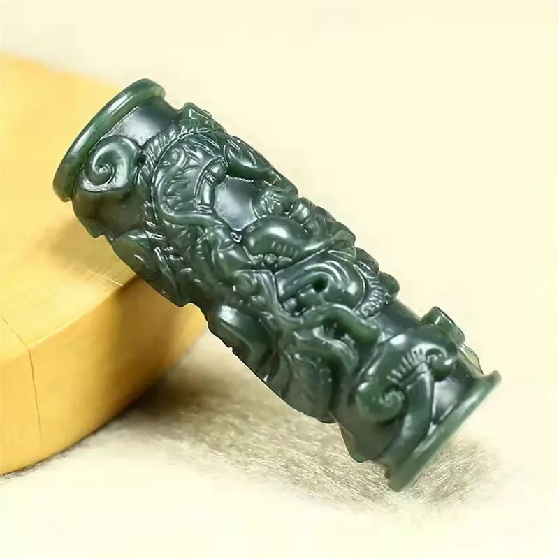 Hotan Pillar , Jade Plate, Generations Of Fortune , Tower Green Pendant