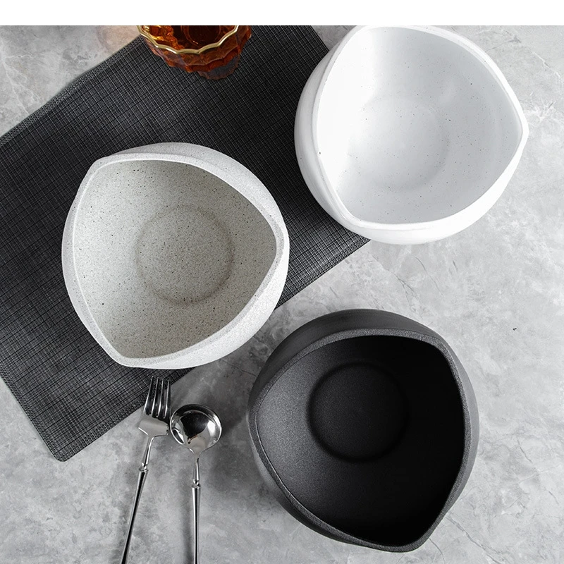 

Керамическая чаша в стиле ретро, японский ресторан, рамэн, послеобеденный чай, десерт, салат, украшение для дома и кухни, однотонная посуда