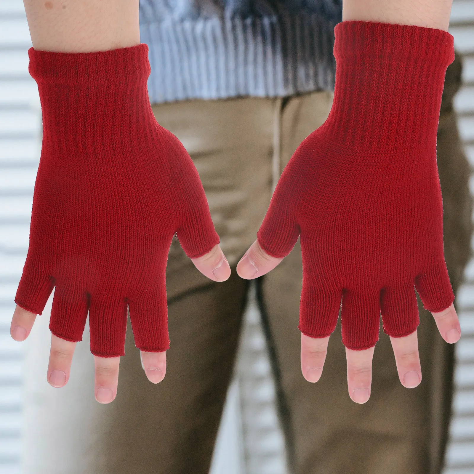 

Women'S Winter Gloves Knit Fingerless Warm For Outdoor Riding Hiking Running Lightweight Stretchy Touch Screen Compatible