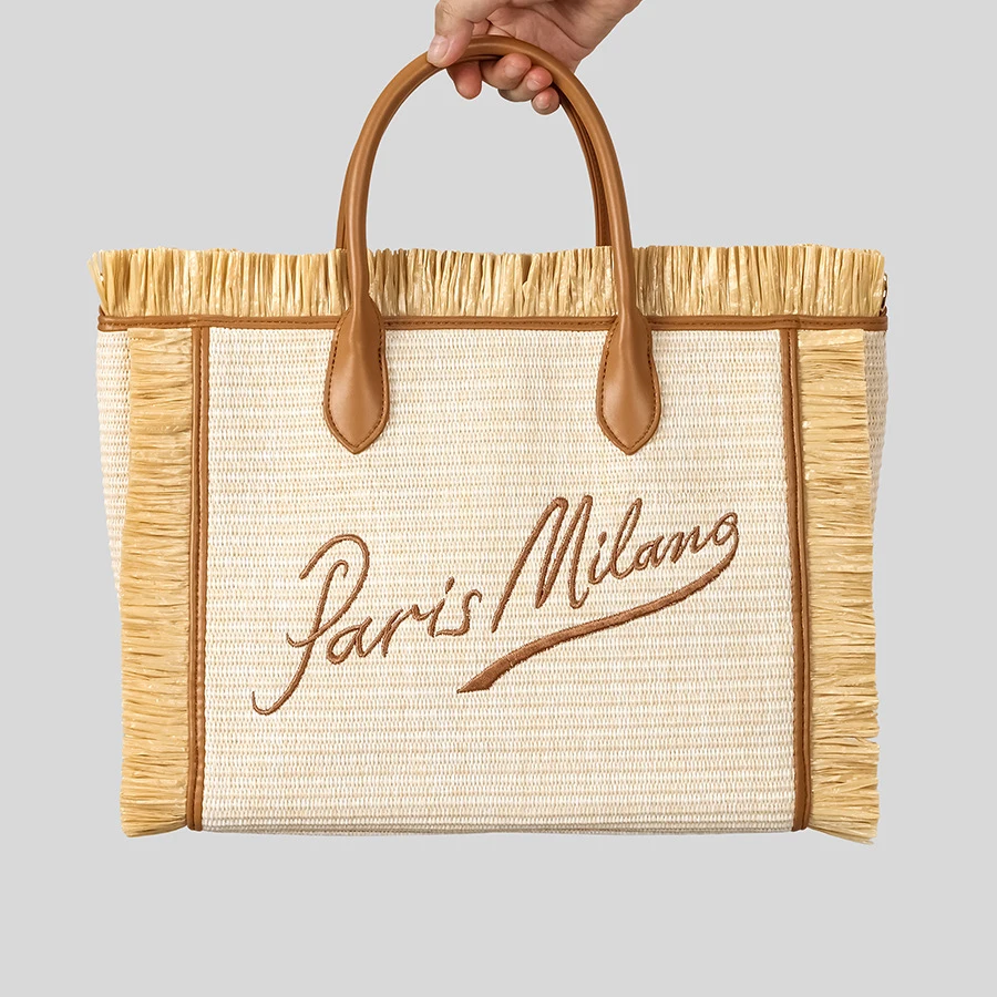 

Новая соломенная сумка ручной работы с кисточками и вышивкой, большая вместительная сумка для женщин, сумка на плечо, повседневная пляжная сумка для отдыха