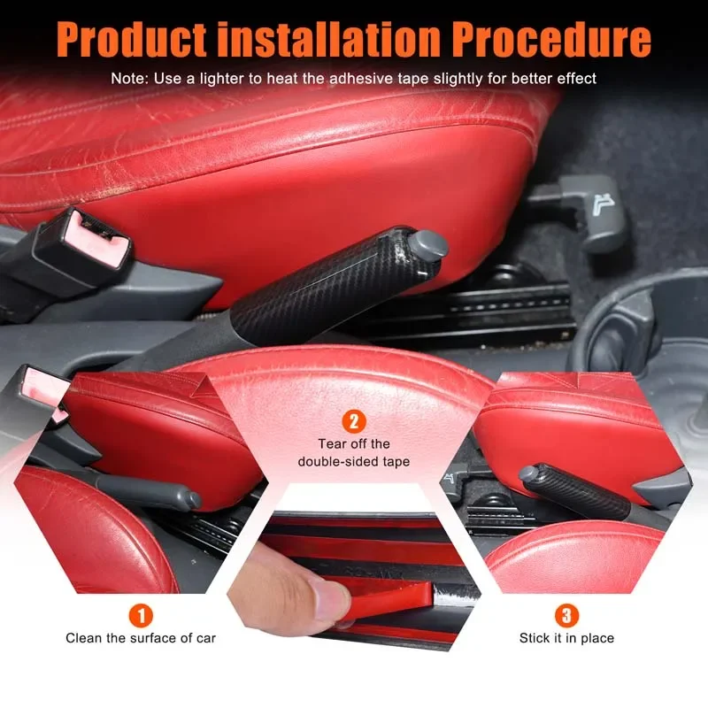 

2Pcs ABS carbon fiber For Fiat 500 2007-2025+ car handbrake lever protection set decorative sticker Car accessories