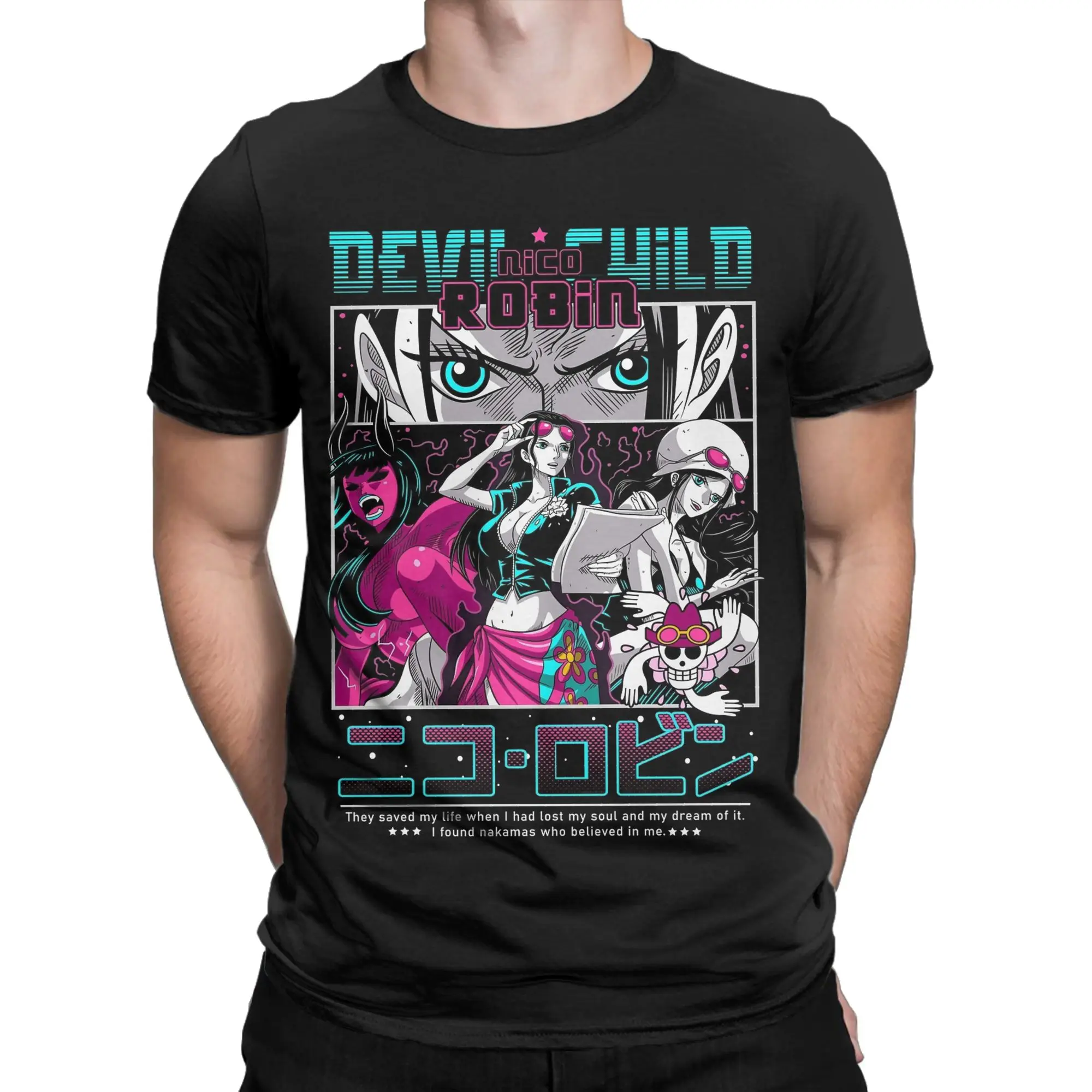 Nico Robin Ones Pieces T Shirts Men's  Cotton Funny T-Shirts Round Neck  Tees Short Sleeve Tops 4XL 5XL 6XL