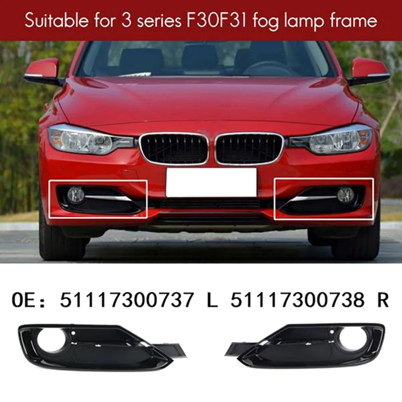 Front Bumper Fog Light Cover Mouding Strips Parts 51117300737 51117300738 For BMW F30 F31 F34 F35 316I 320I 328I 335I 316Li