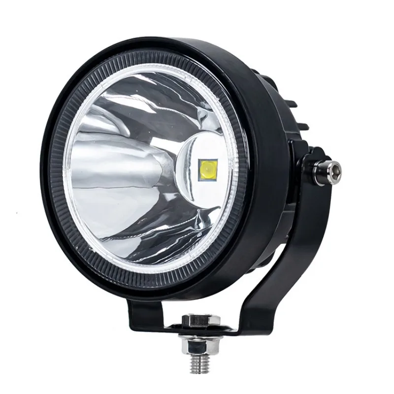 Car led spotlight strong light super bright 12v24 volt truck excavator astigmatism small steel cannon round yellow fog light