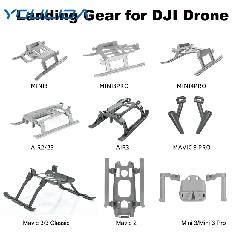 For DJI Mini 3/4 Pro/Mavic 3 Pro/Air 3/Avata Accessories Landing Gear Foldable Height Extended Legs Extension Drone Protector