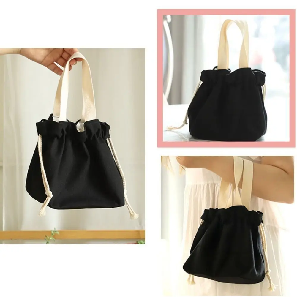 Kawaii Drawstring Storage Bag Solid Color Large Capacity Portable Toiletry Bags Coin Purse Make Up Pouch Bag Small Item Pouch