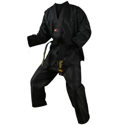 Black Taekwondo Uniform Dobok Adult Kids Male Female Taekwondo Dobok Cotton Suits Jodo Uniform Taekwondo Clothes Tae Kwon Do Set