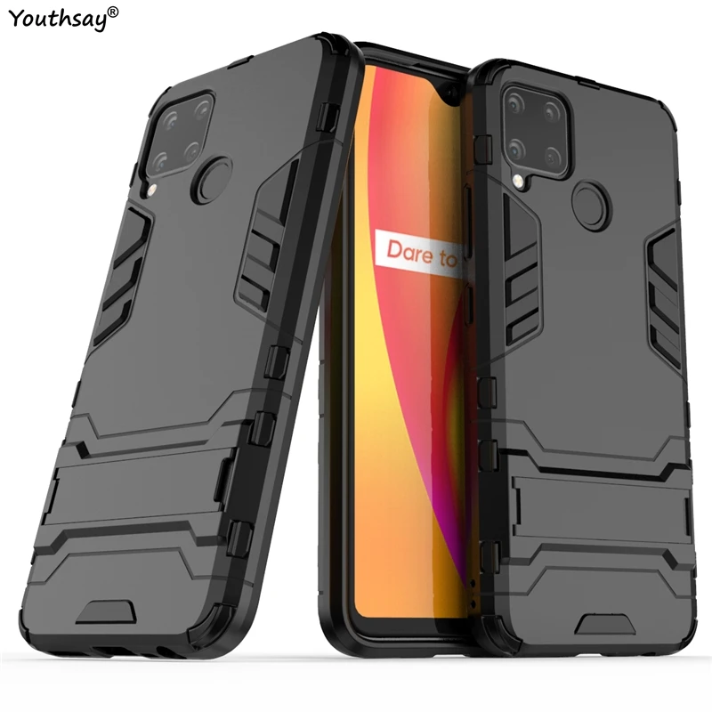 For OPPO Realme C15 Case For Realme C15 Case Protective Fundas For OPPO Realme C15 Cover Shell Rubber Silicone Robot Armor Coque