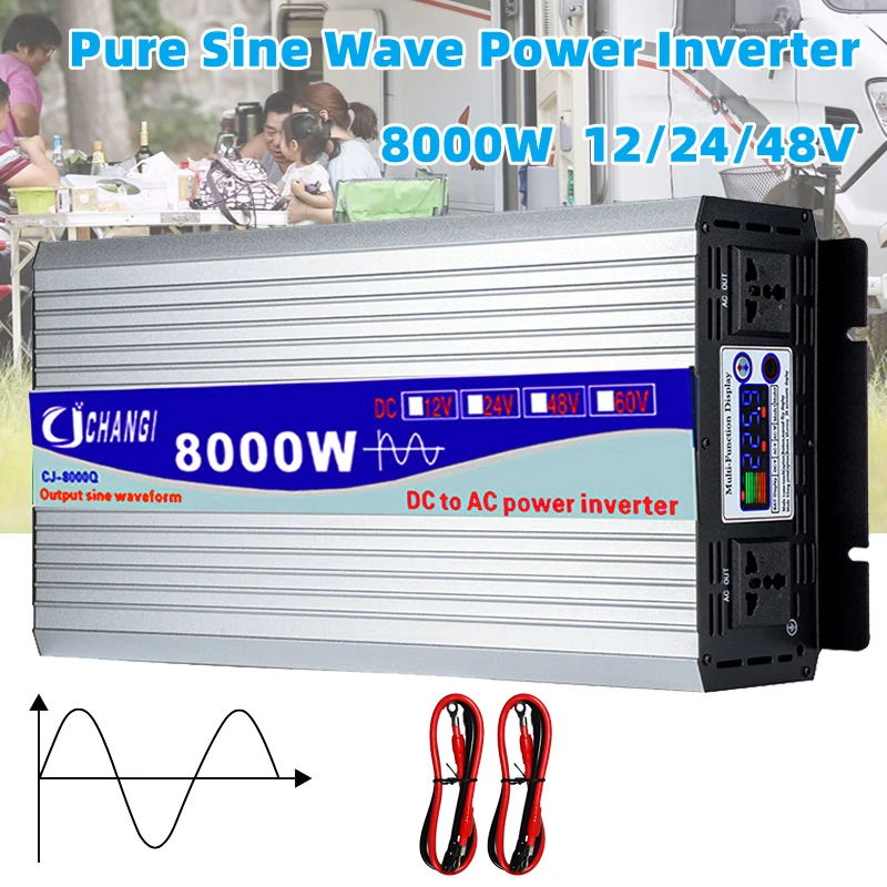 

Inverter 12V 220V 3000W 4000W 6000W 8000W 24V Dc To 110V Ac Pure Sine Wave Voltage Converter Transformer Power Car Inverter