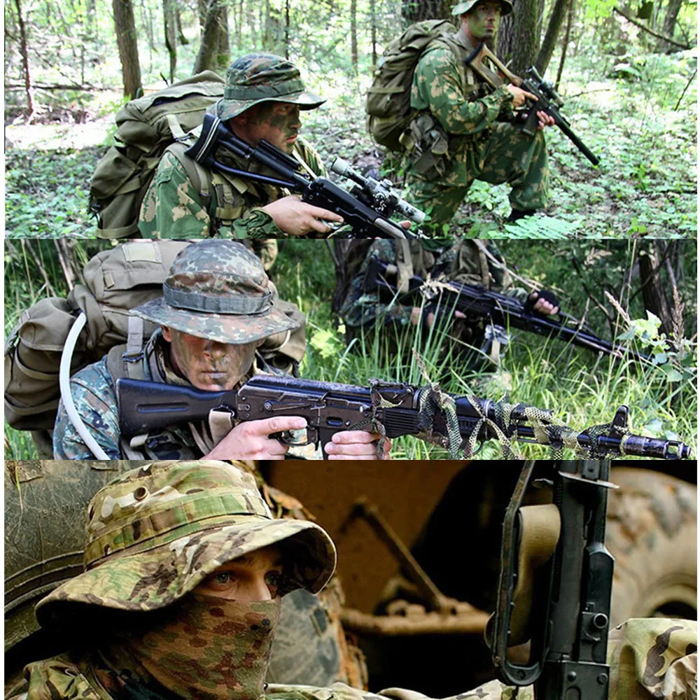 Boonie-Sombrero de camuflaje para hombre, gorra de cubo, Panamá, caza, senderismo, Aire libre, Verano