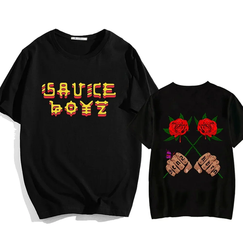 Eladio Carrion Sauce Boyz Monarca Aesthetic Manga Print T-shirts Fashion Soft Anime Tee-shirt Cute Comic Men Women T Shirt