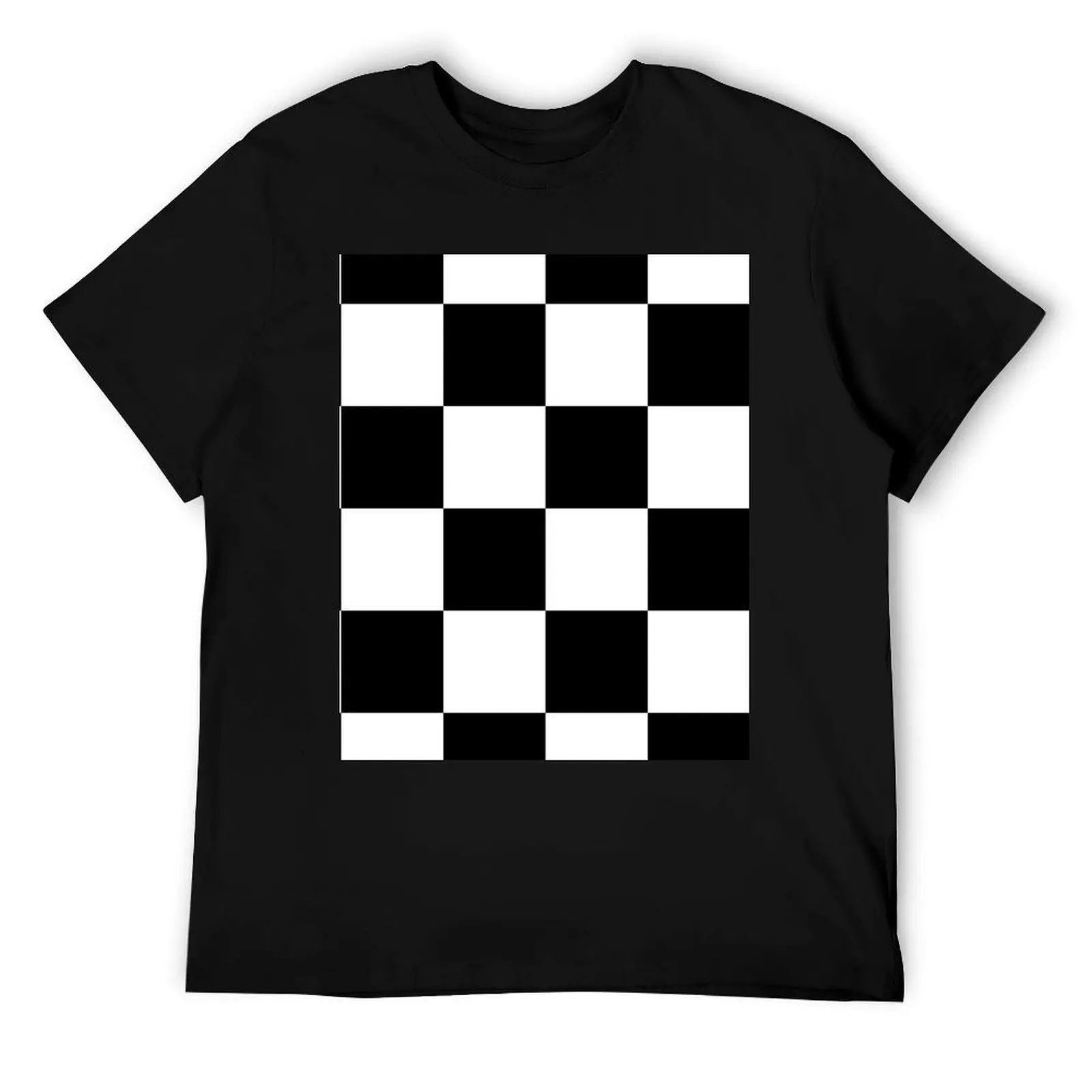 

Black and White Checkered Pattern T-Shirt cotton t shirt man t shirt man casual men t shirt cotton 100% T-Shirt