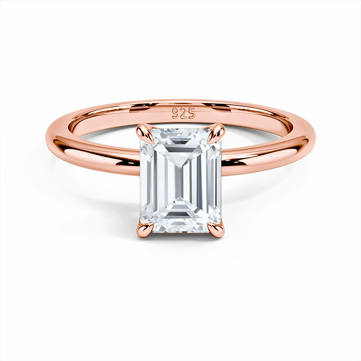 Mit Zertifikat 925 Silber Moissanit-Ring Smaragdschliff 3ct 7*9mm Stein Besteht Diamantentest Schmuck für Frauen Hochzeitsgeschenk Damen – Detail 6