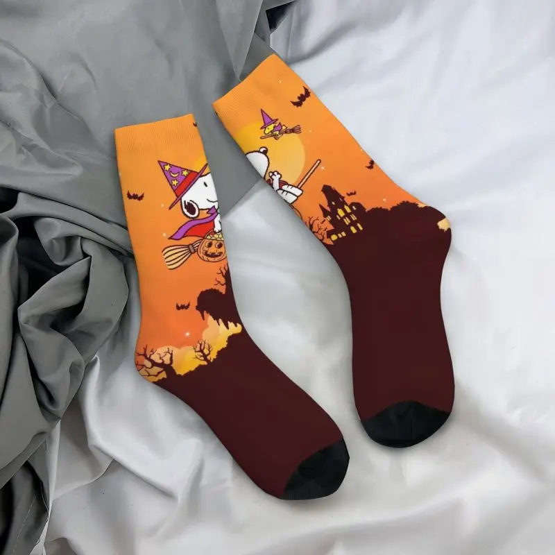 Kawaii Men\'s Halloween Snoopy Beagle Dog Dress Socks Unisex Comfortable Warm 3D Print Cartoon Crew Socks