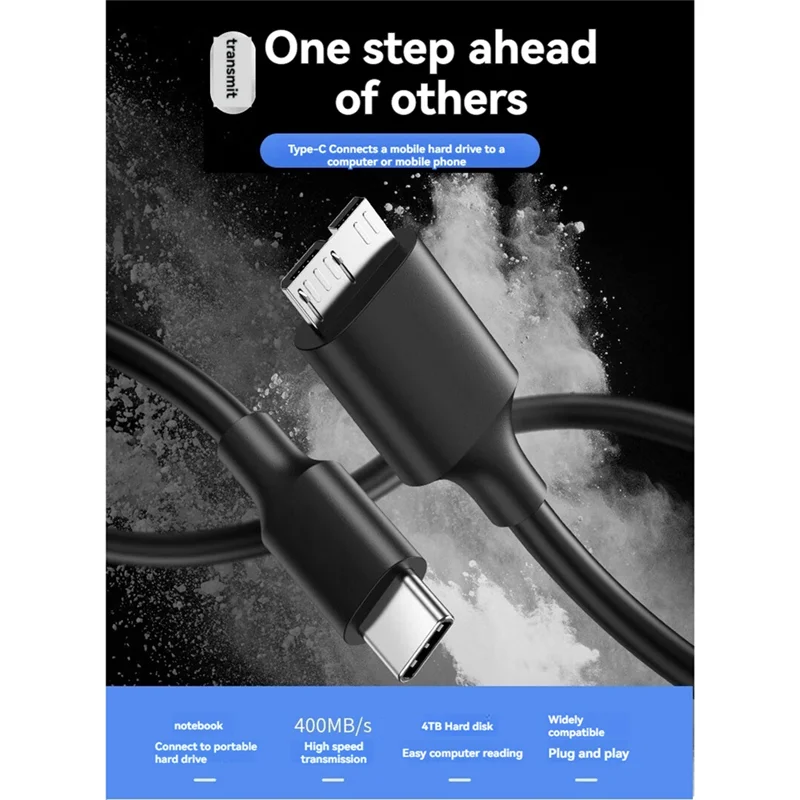

A32T-Надійный разъем USB Type-C к кабелю Micro-B для внешнего жесткого диска SSD и камеры