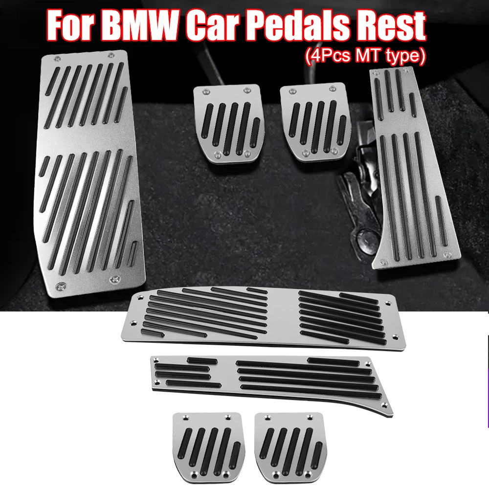 Fashion Car-Styling Car Pedals Rest Auto Accessories Aluminium Alloy For BMW X1 M3 E30 E36 E39 E46 E87 E90 E91 E92 E93 Silver