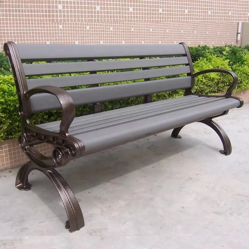 Park Modern wooden park Public benches Outdoor garden