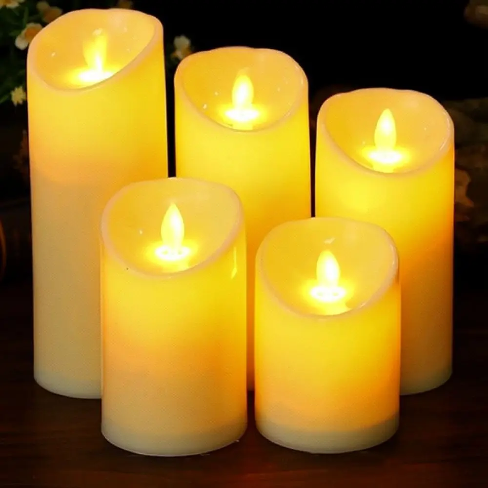 Realistic LED Candle Light Rechargeable Remote Control Flameless Flickering Lamp Wedding Birthday Party Romantic Home Decorative