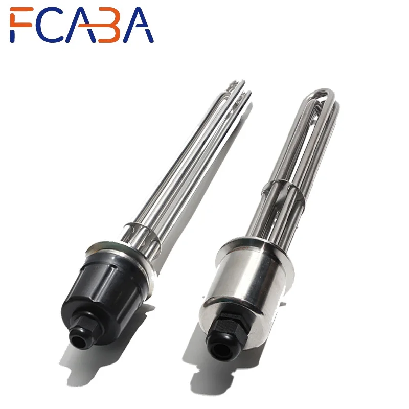 FCABA 2inch 63mm Triangle Immersion Water Heater SS304 220V/380V Flanged Heating Element 3/4.5/6/9/12KW for Water Tank Heating