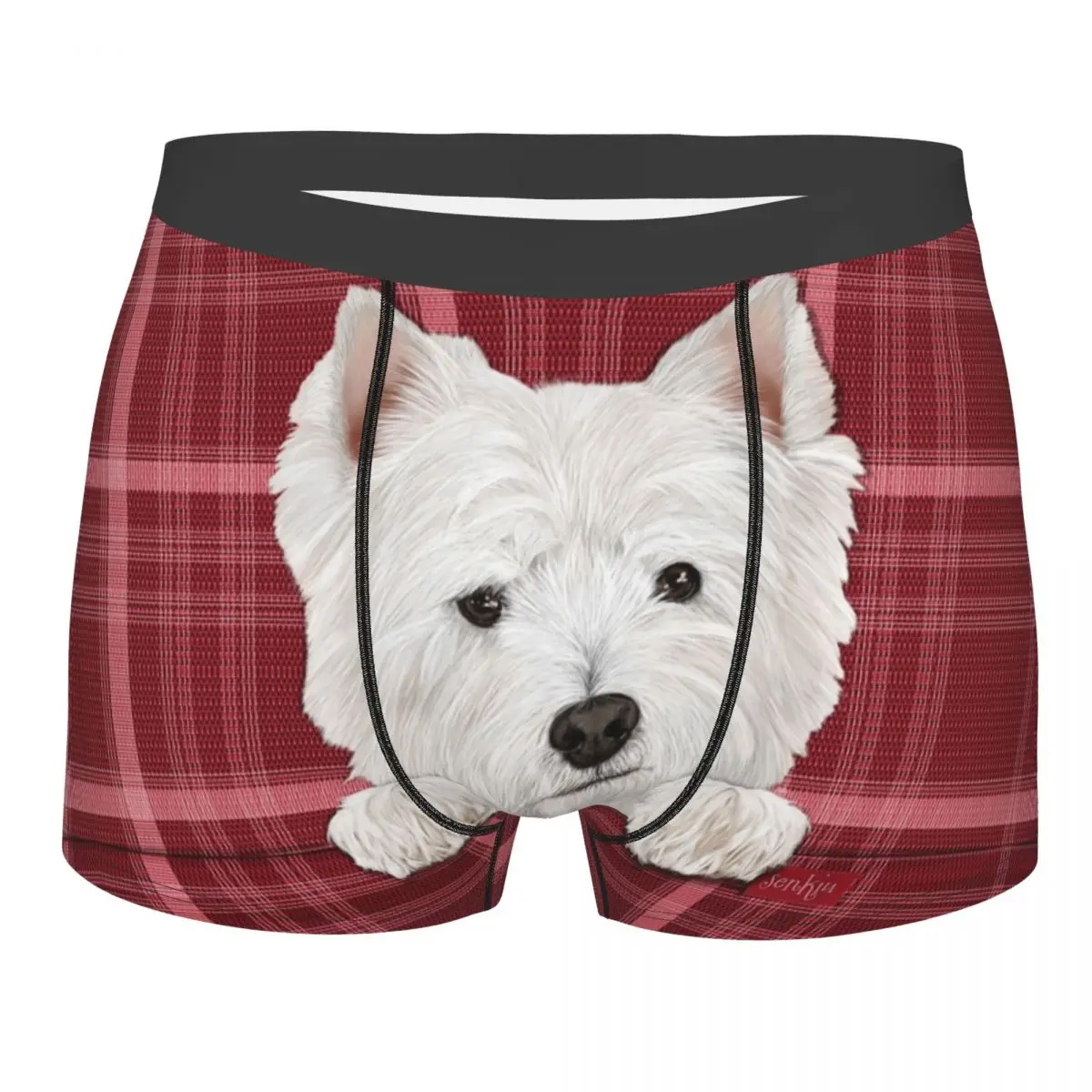 Fashion West Highland White Terrier Dog Boxers Shorts Panties Men's Underpants Stretch Westie Briefs Underwear