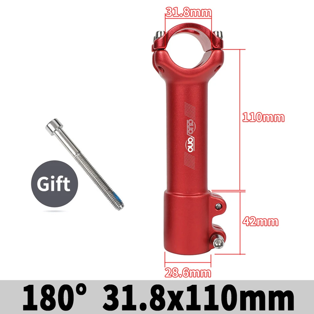 

Brand New Cycling Bike Stem Accessories 180 Degree 28.6x31.8x110mm Aluminum Alloy Replacement Road Bike Vertical Stem