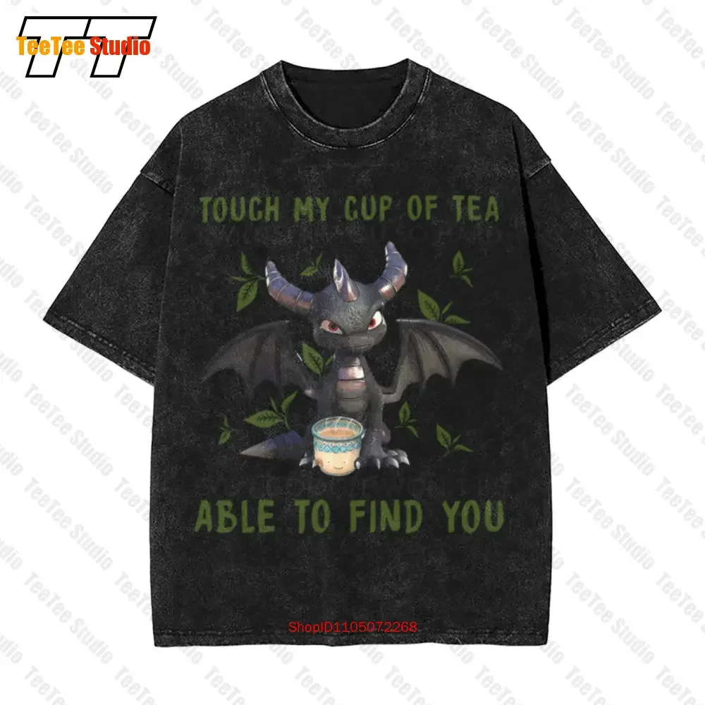 Touch My Cup Of Tea I Will Slap You So Hard Even Google Won'T Be Able To Find Dragon Vintage Oversized T-Shirt Tee LC29