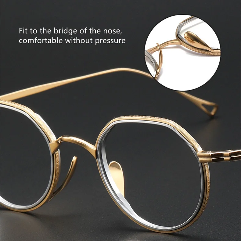 Japanese Style Fashion 10g Ultra-Light  Pure Titanium Frame Double-loop design eyeglasses KMN1231