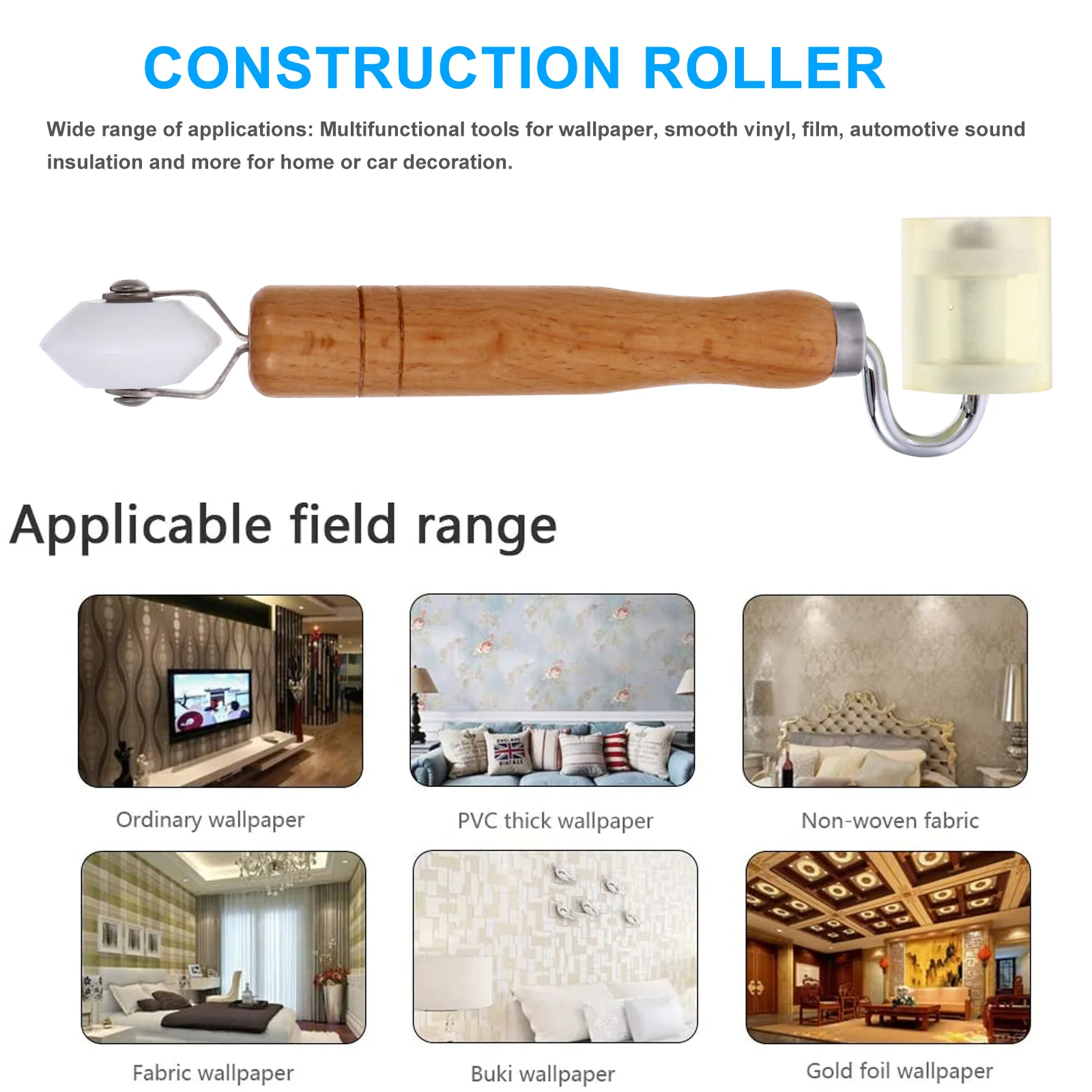 

1pc Wallpaper Set Handle Construction Tool Kit Seam Roller For Wall Car Vinyl Film Pu Roller Construction Tool Kit