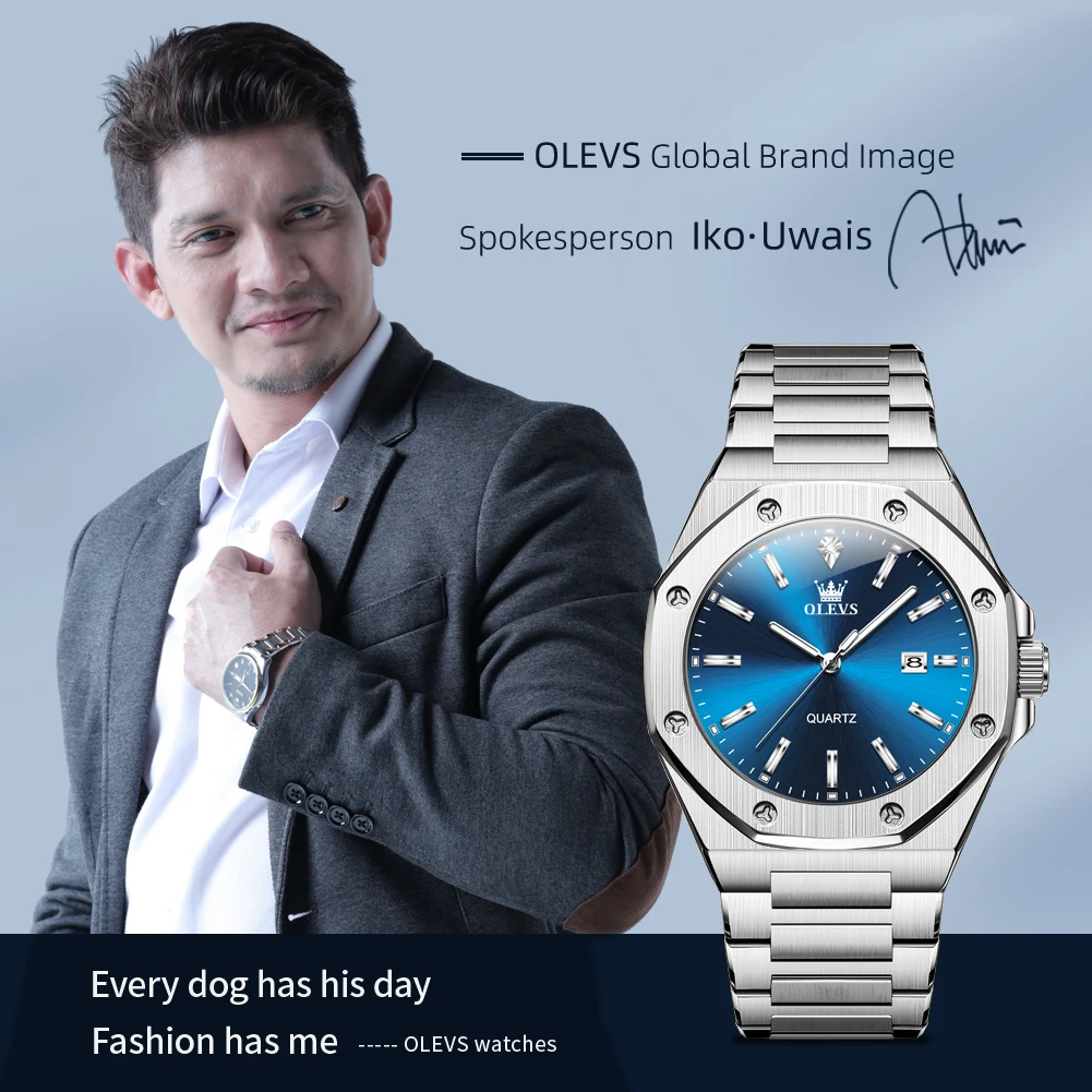 OLEVS 3613 Watches For Men Multifunctional Chronograph Wristwatch Original Waterproof Luminous Quartz Automatic Watch Reloj