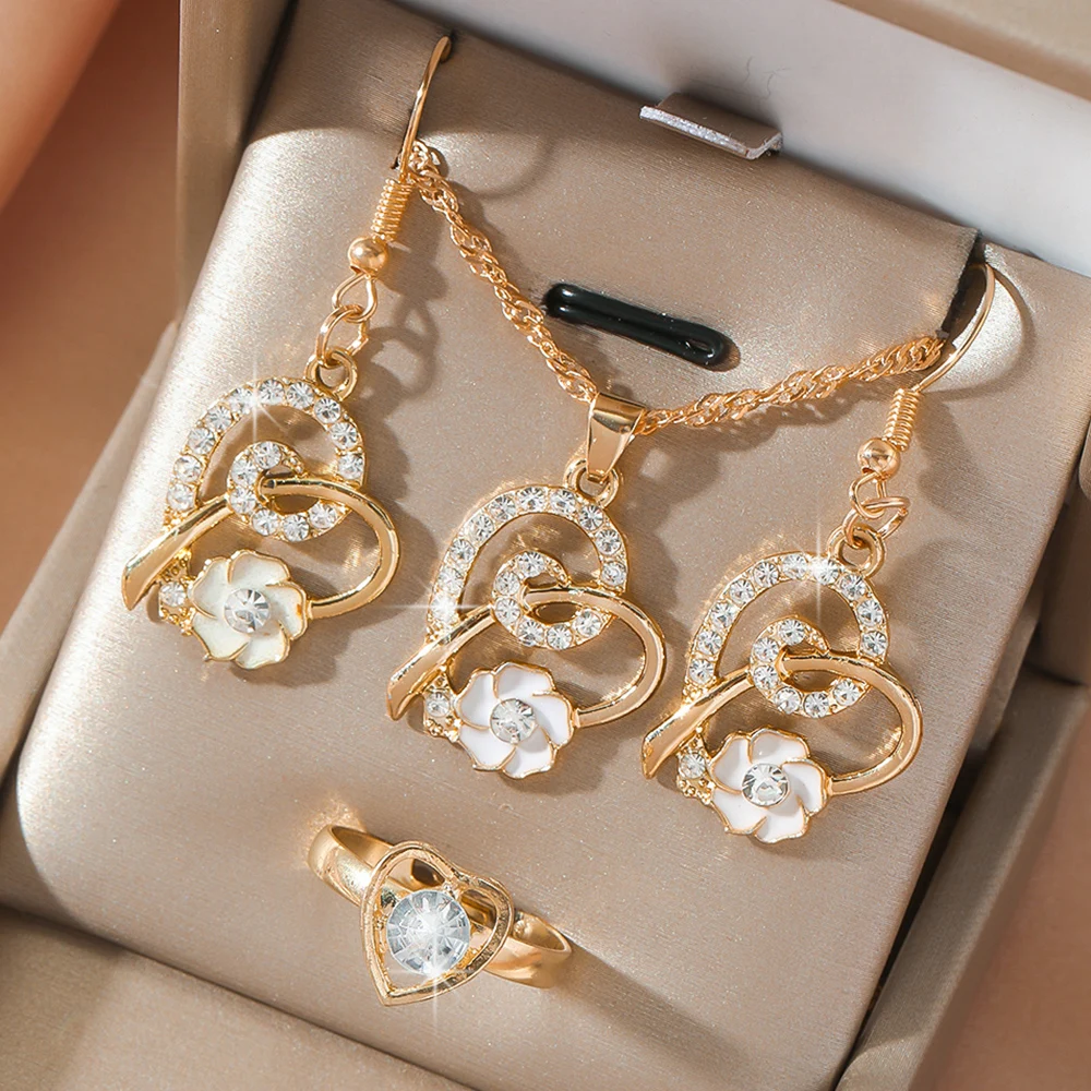 4pcs Women Fashion Jewelry Set  -Elegant and Chic Set, Perfect for Daily Wear, Parties, Teacher's Day/Gift Graduation