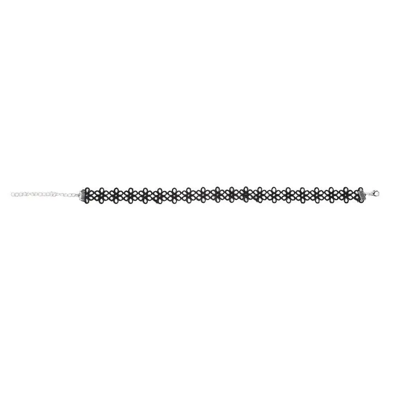 6 Teile/satz Schwarz Spitze Colliers Halskette Set Vintage Gothic Punk Elastische Halskette Frauen Hals Kragen Und Halskette Kombination Set – Detail 18