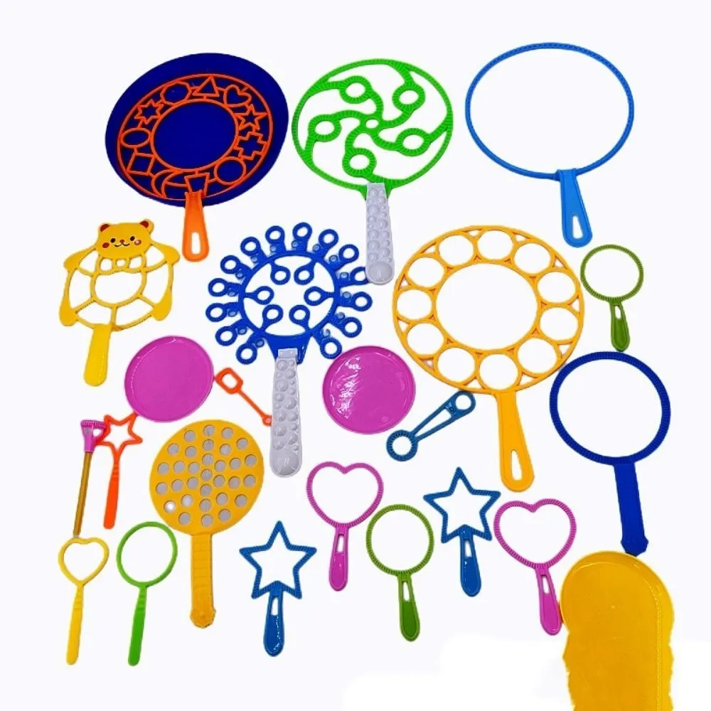 مجموعة من 3 قطع متعددة الأنماط لصنع الفقاعات، عصا فقاعات كبيرة زرقاء من البلاستيك للأطفال، أدوات تفاعلية للجنسين