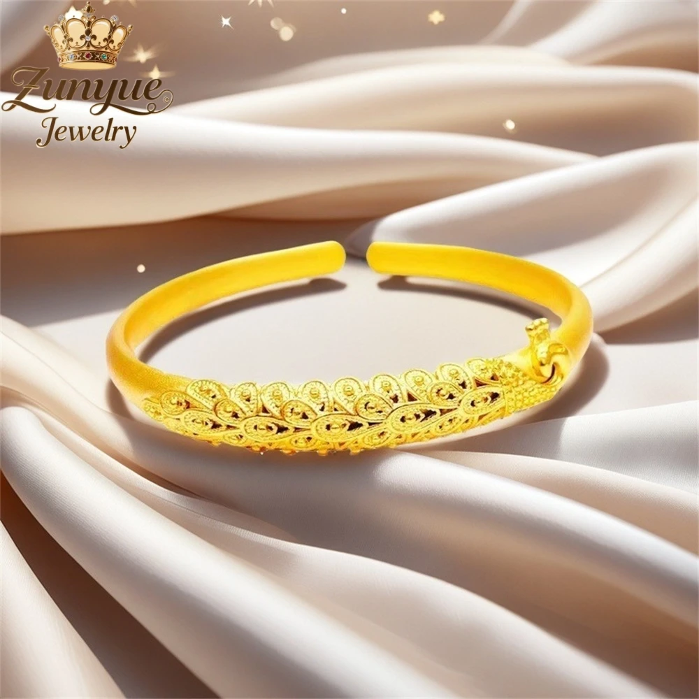 

Sand Gold Hollowed-Out Peacock Bracelet Luxury Quality Jewelry Best Selling Fashion Jewelry Exquisite Charms Elegant Popular