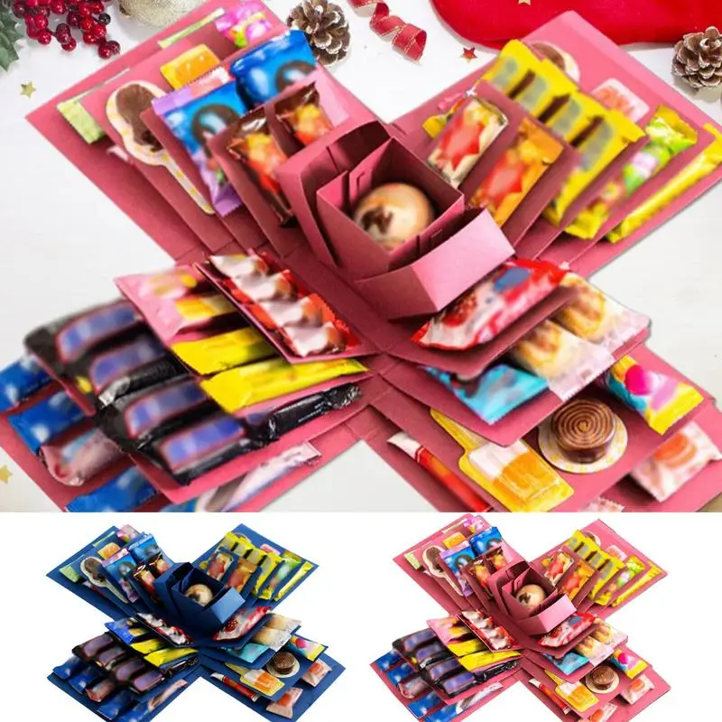 DIY Surprise Gift Box Multi-purpose Exploding Box Multiple Compartment Festival parties Supplies for Snacks, Rings, Watches