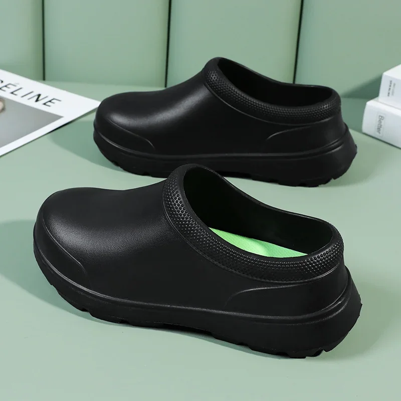 Keukenschoenen Mannen Tuin Verstopt Buiten Casual Regenschoenen Antislip Restaurant Werkschoenen Oliebestendige Chef-Koksschoenen
