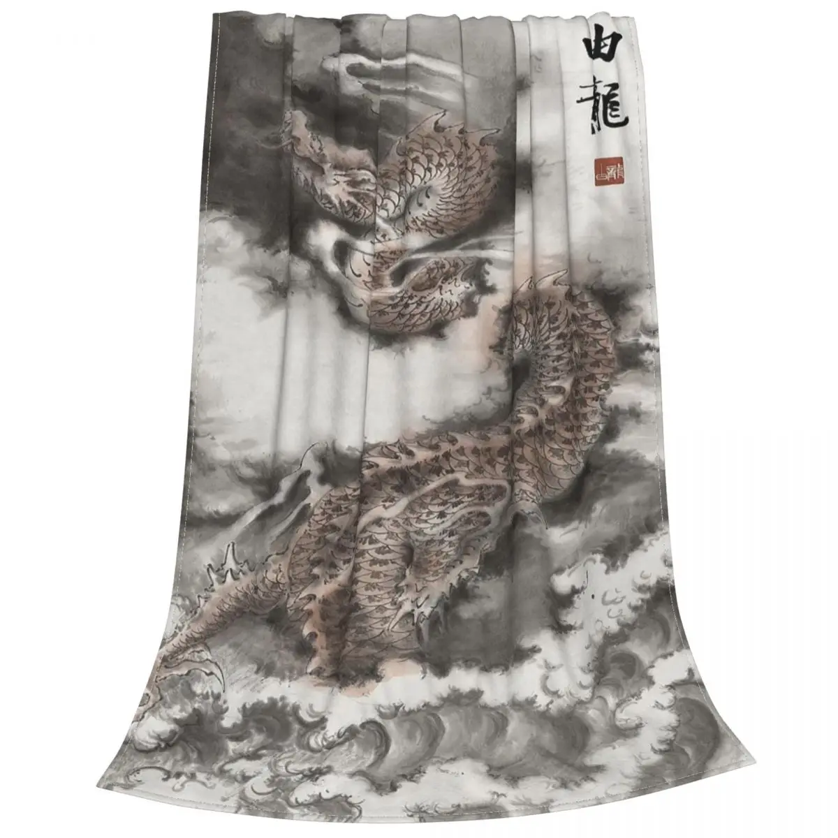 

Dragons Zodiac Blankets Flannel Print Animal Legend Anime Breathable Lightweight Thin Throw Blankets for Sofa Bedroom Thin Quilt