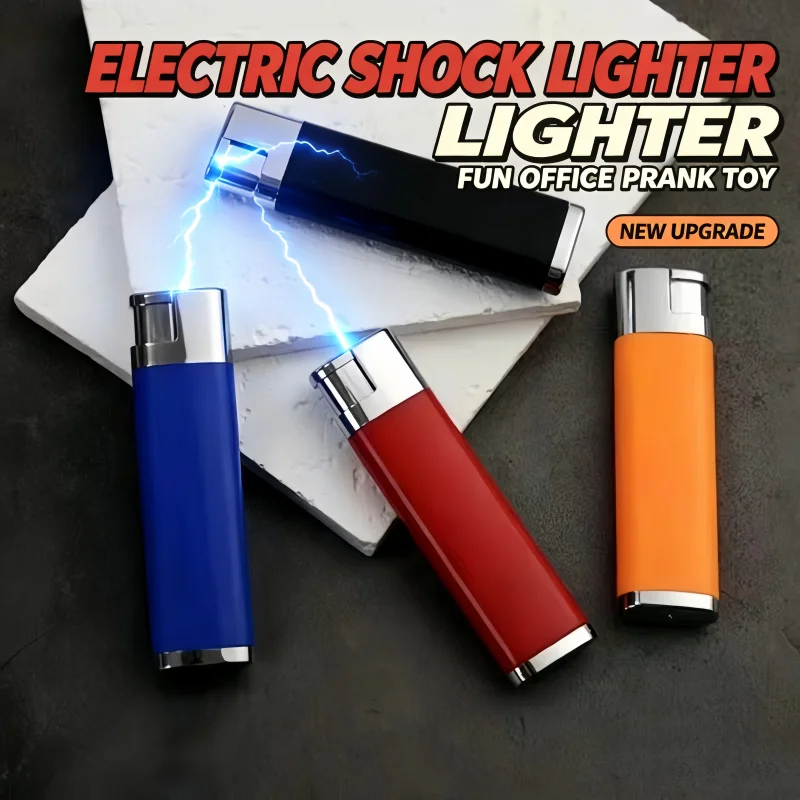 NEW 1PCS Novelty Prank Toy Lighter Shape Joke Gadget Harmless Mild Shock Trick Prop for April Fool Party Prank Gift