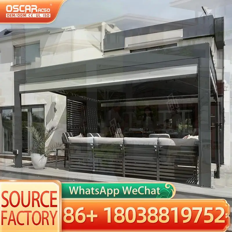 Waterproof Galvanized Steel Wavy Patio Canopy Wall Mounted Sun Shade Innovative Durable Garden Backyard Deck Europe Outdoor Shel