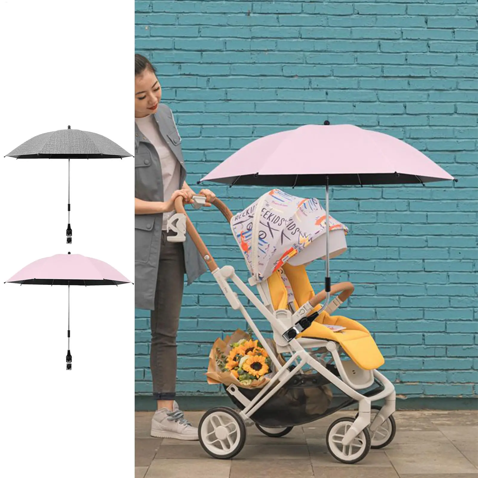 

Stroller Umbrella Pushchair Sun Umbrella Waterproof Parasol For Baby Tricycle Stroller Walking Pushchair Rainproof Tool