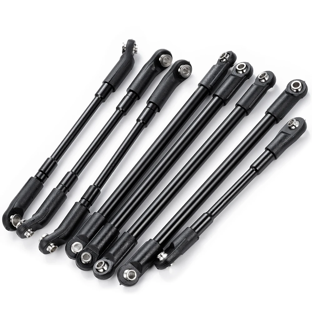 AXSPEED 8PCS Aluminum Alloy Upper Lower Link Rod Kit Sturdy Vehicle Linkage for 1/10 RC Crawler Car D90 Upgrade Parts