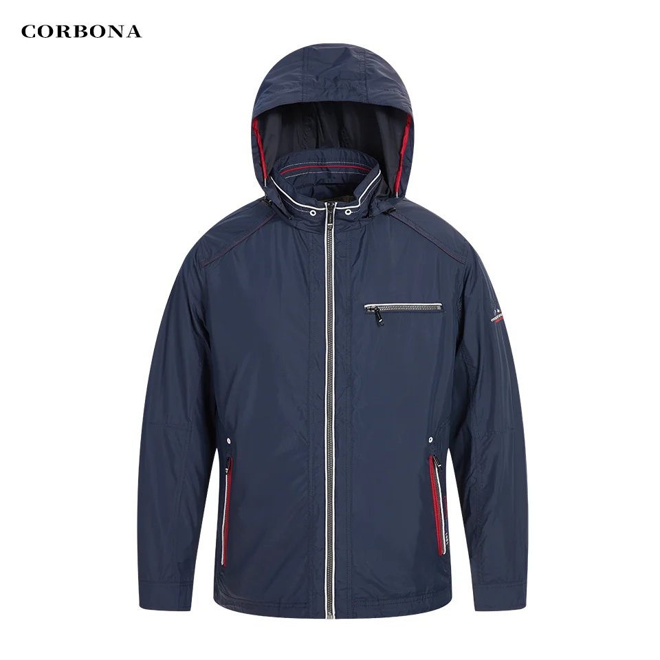 CORBONA-Casaco leve de manga comprida masculino, parka destacável, casaco à prova de vento, moda casual, primavera e verão, novidade, 2022